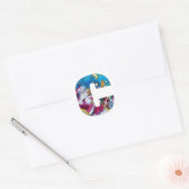 STICKER ROND LETTRE C DE NOËL / MONOGRAM PÈRE NOËL INSPIRÉ (Enveloppe)