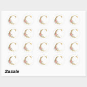 Sticker Rond Lettre C dorée avec fleurs (Feuille)