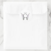 Sticker Rond Lettre C Monogramme initial avec ailes angéliques (Sac)