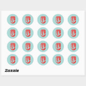 Sticker Rond Lettre C style carnaval monogramme première préfér (Feuille)