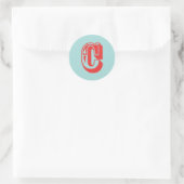 Sticker Rond Lettre C style carnaval monogramme première préfér (Sac)