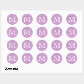 Sticker Rond LETTRE CHAUSSÉE Pink Blanc MONOGRAPHIQUE (Feuille)