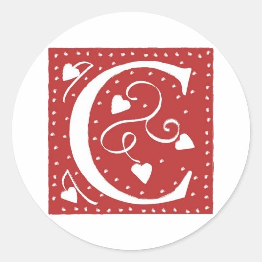 STICKER ROND LETTRE COEUR MARIAGE (Devant)