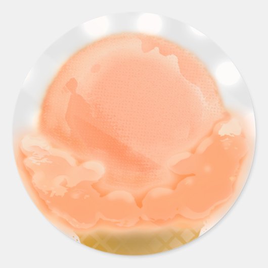 Sticker Rond LETTRE CRÈME DE GLACE Sceau - (Devant)