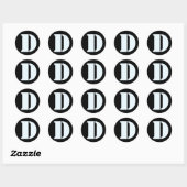 Sticker Rond Lettre D Alphabet au crayon par Janz Alice Bleu No (Feuille)