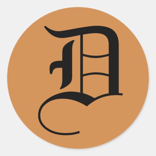 Sticker Rond Lettre D Alphabet Mariage par Janz Pérou Gold (Devant)