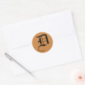 Sticker Rond Lettre D Alphabet Mariage par Janz Pérou Gold (Enveloppe)