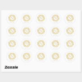 Sticker Rond Lettre D or Damask Pattern (Feuille)