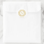 Sticker Rond Lettre D or Damask Pattern (Sac)