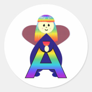 Sticker Rond Lettre d'ange A