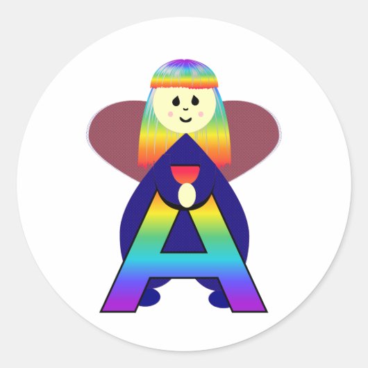 Sticker Rond Lettre d'ange A (Devant)