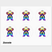 Sticker Rond Lettre d'ange A (Feuille)