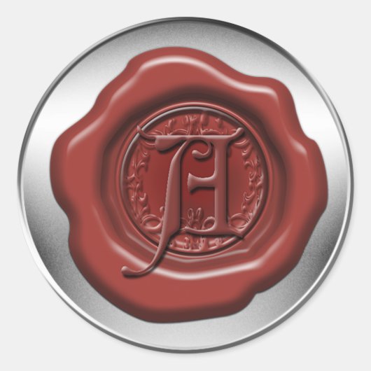 Sticker Rond Lettre de cire à scellés rouges A (Devant)