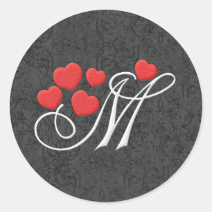 Sticker Rond Lettre de coeur élégante M