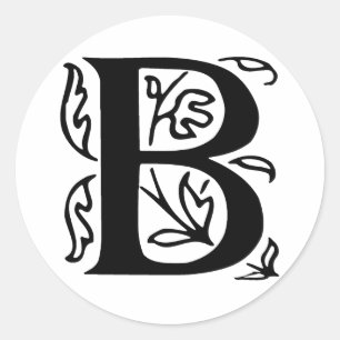 Sticker Rond Lettre de fantaisie B