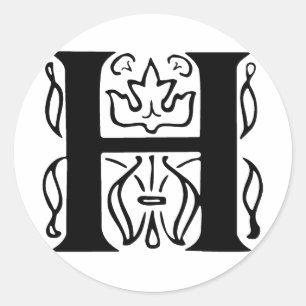Sticker Rond Lettre de fantaisie H