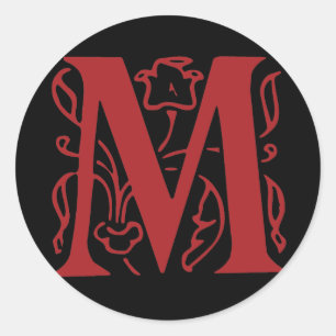 Sticker Rond Lettre de fantaisie M
