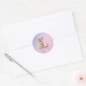 Sticker Rond Lettre de fleurs l (Enveloppe)