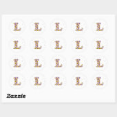 Sticker Rond Lettre de fleurs l (Feuille)