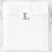 Sticker Rond Lettre de fleurs l (Sac)
