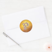 Sticker Rond Lettre de fleurs P (Enveloppe)