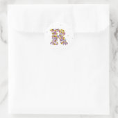 Sticker Rond Lettre de fleurs R (Sac)