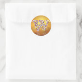 Sticker Rond Lettre de fleurs W (Sac)