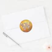 Sticker Rond Lettre de fleurs W (Enveloppe)