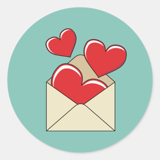 Sticker Rond Lettre de love (Devant)