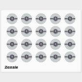 Sticker Rond Lettre de machine à écrire Monogram Silver (Feuille)