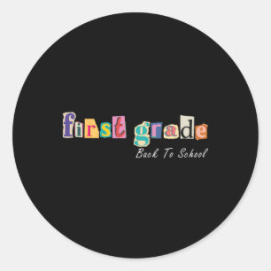 Sticker Rond Lettre de mégazine enseignant première année enfan