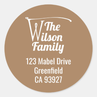 Sticker Rond Lettre de nom de famille W