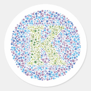 Sticker Rond Lettre d'essai d'oeil de "K"