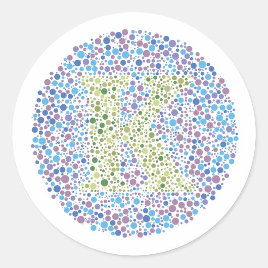 Sticker Rond Lettre d'essai oculaire "K" (Devant)