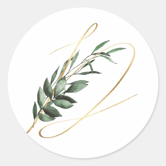 Sticker Rond lettre d'hiver monogramme xmas (Devant)