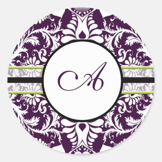 Sticker Rond LETTRE D'OBSERVATION INITIALE pourpre Damask A Mar (Devant)
