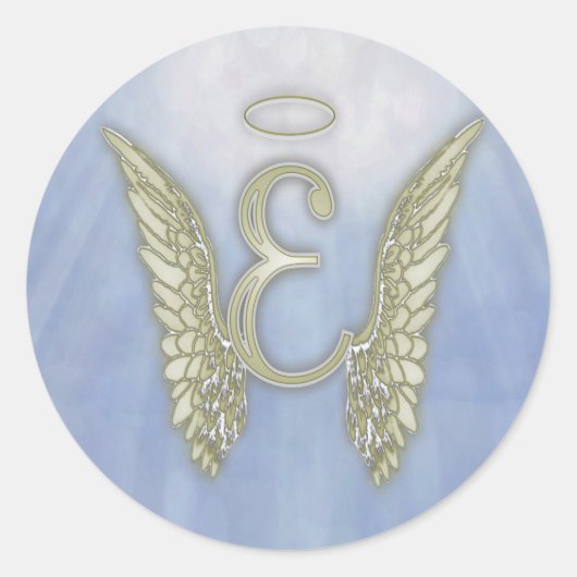 Sticker Rond Lettre E Angel Monogramme (Devant)