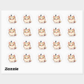 Sticker Rond Lettre F Cute Chat (Feuille)