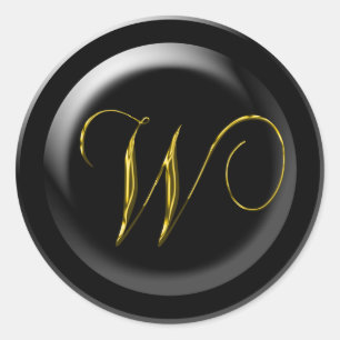 STICKER ROND LETTRE FAIRE-PART DE MARIAGE W