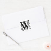 Sticker Rond Lettre fantaisie W (Enveloppe)