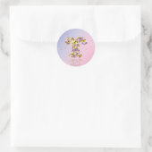 Sticker Rond Lettre florale T (Sac)