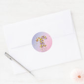 Sticker Rond Lettre florale T (Enveloppe)