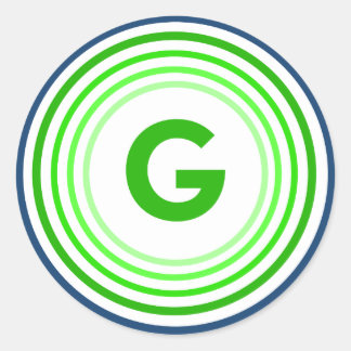 Sticker Rond Lettre G - Bleu + Vert