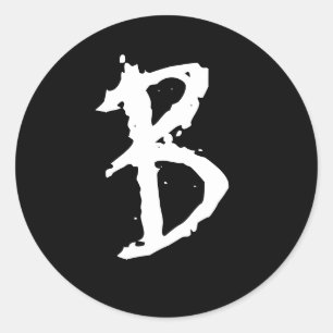 STICKER ROND LETTRE GOTH B