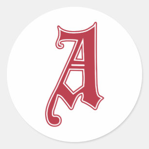 STICKER ROND LETTRE GOTHIQUE ANGLAIS A