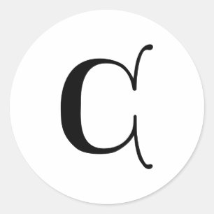 Sticker Rond Lettre gothique C