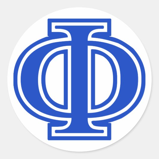 Sticker Rond LETTRE GRECQUE PHI BLEI MONogramme INITIAL (Devant)