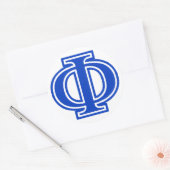 Sticker Rond LETTRE GRECQUE PHI BLEI MONogramme INITIAL (Enveloppe)