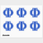 Sticker Rond LETTRE GRECQUE PHI BLEI MONogramme INITIAL (Feuille)