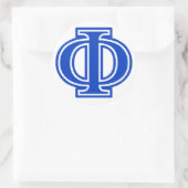 Sticker Rond LETTRE GRECQUE PHI BLEI MONogramme INITIAL (Sac)